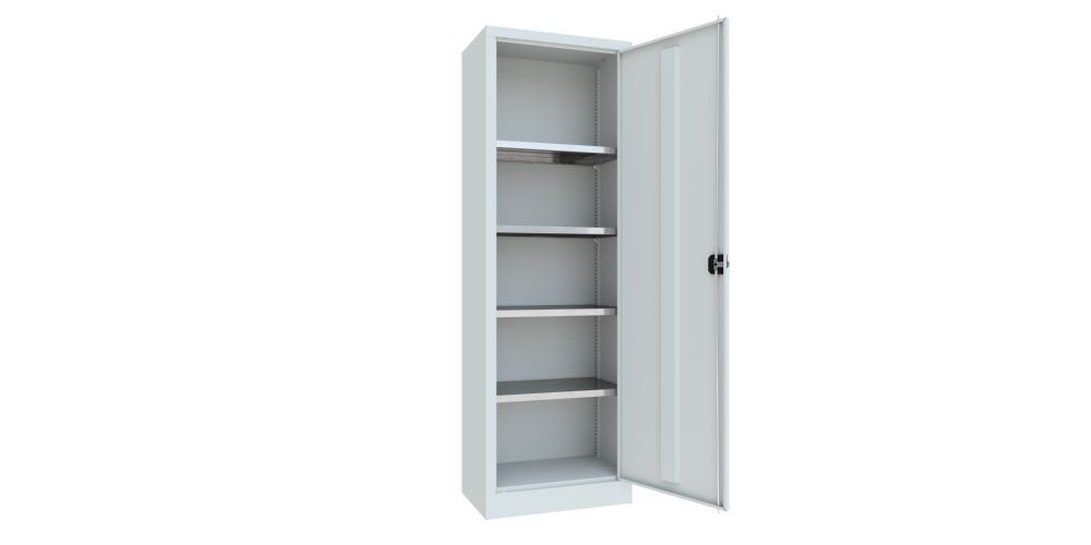 Produktbild Flügeltürenschrank, 1950x640x400 mm, 4 Böden verzinkt, RAL 7035 bild 2