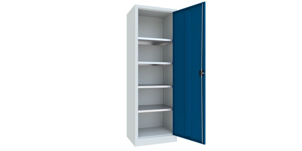Produktbild Flügeltürenschrank, 1950x640x500 mm, 4 Böden verzinkt, RAL 7035/5010 bild 2