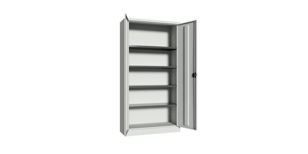 Produktbild Flügeltürenschrank, 1950x1000x400 mm, 4 Böden verzinkt, RAL 7035 bild 2