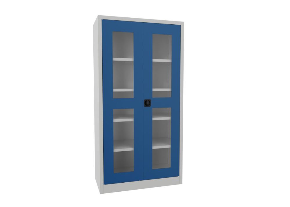 Produktbild PAVOY Flügeltürenschrank 1950x1000x500 mm 4 Böden verzinkt RAL 7035/5010