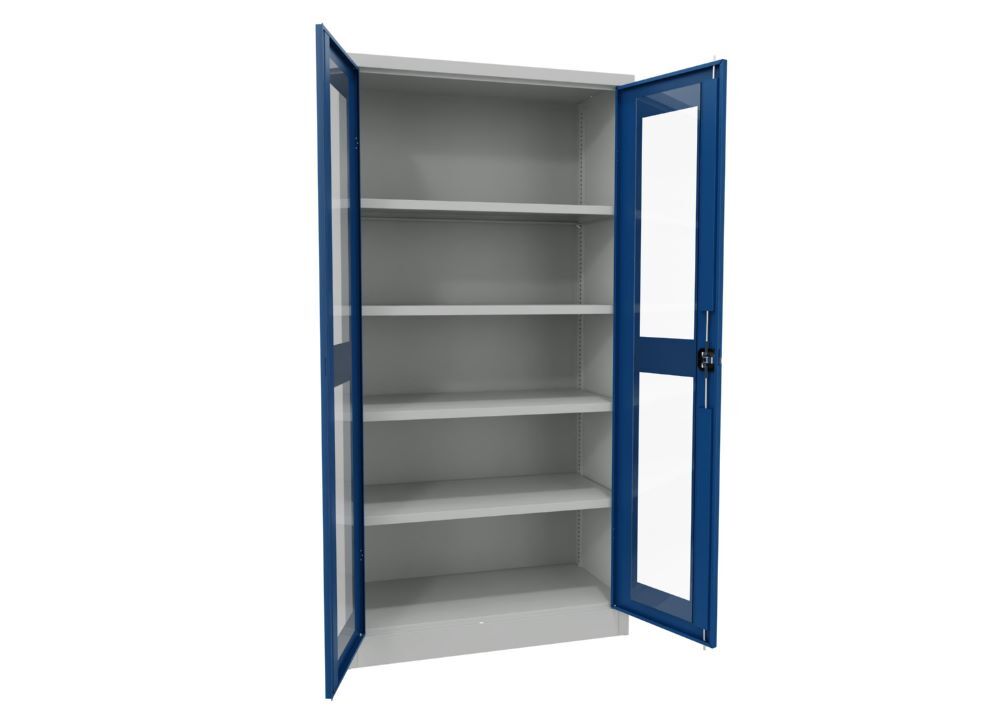 Produktbild Flügeltürenschrank, 1950x1000x500 mm, 4 Böden verzinkt, RAL 7035/5010 bild 2