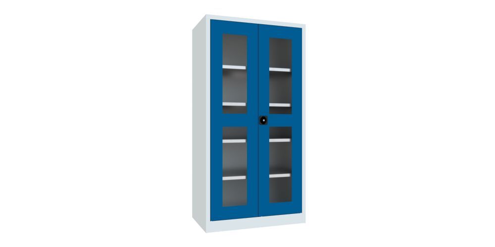 Produktbild PAVOY Flügeltürenschrank 1950x1000x600 mm 4 Böden verzinkt RAL 7035/5010