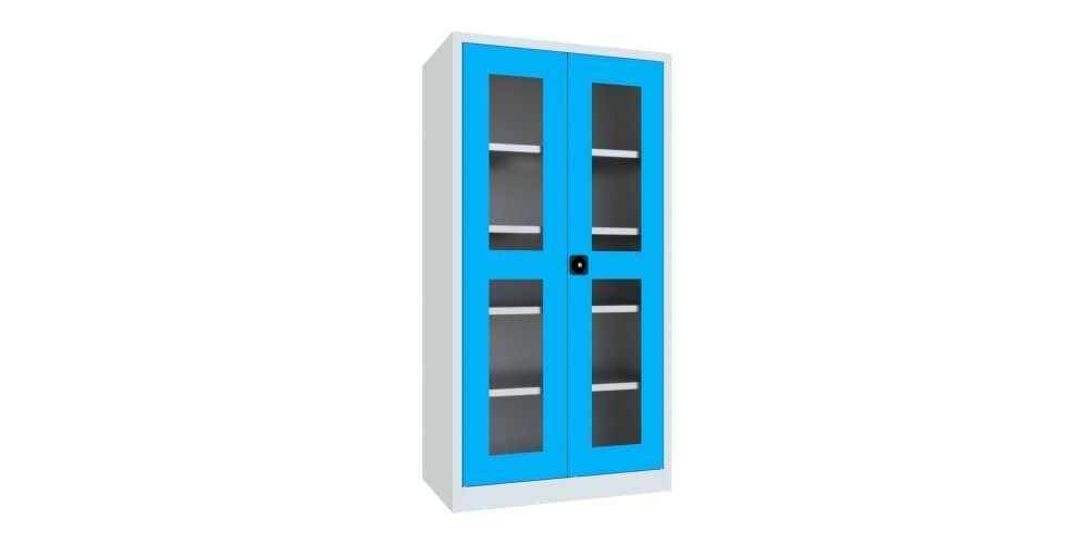 Produktbild PAVOY Flügeltürenschrank 1950x1000x600 mm 4 Böden verzinkt RAL 7035/5012