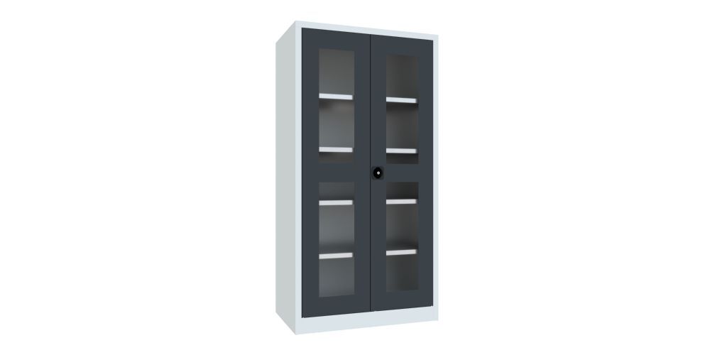 Produktbild PAVOY Flügeltürenschrank 1950x1000x600 mm 4 Böden verzinkt RAL 7035/7016