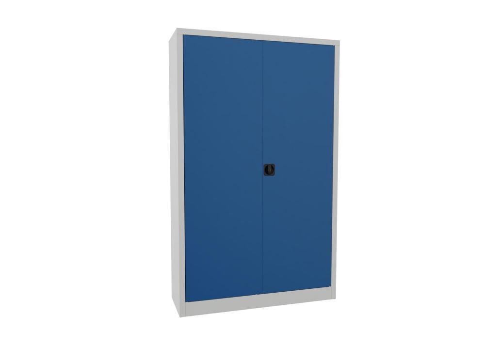 Produktbild PAVOY Flügeltürenschrank 1950x1200x400 mm 4 Böden verzinkt RAL 7035/5010