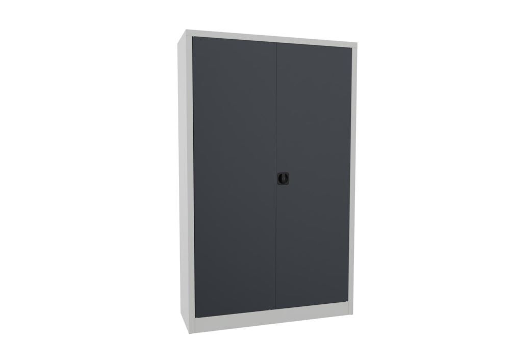 Produktbild PAVOY Flügeltürenschrank 1950x1200x400 mm 4 Böden verzinkt RAL 7035/7016
