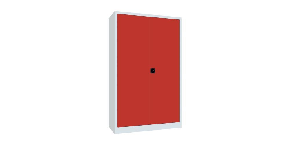 Produktbild PAVOY Flügeltürenschrank 1950x1200x500 mm 4 Böden verzinkt RAL 7035/3000