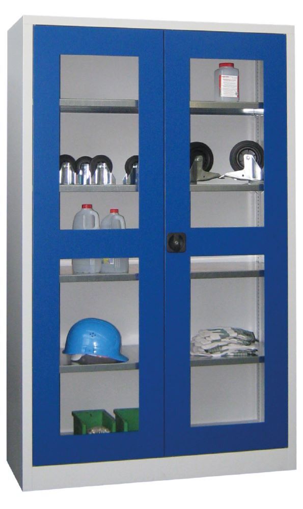 Produktbild PAVOY Flügeltürenschrank 1950x1200x500 mm 4 Böden verzinkt RAL 7035/5010