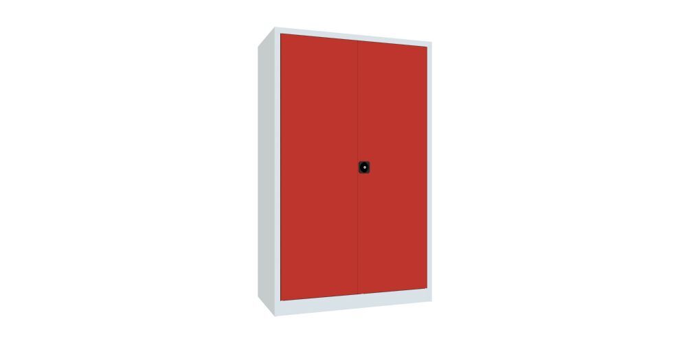 Produktbild PAVOY Flügeltürenschrank 1950x1200x600 mm 4 Böden verzinkt RAL 7035/3000