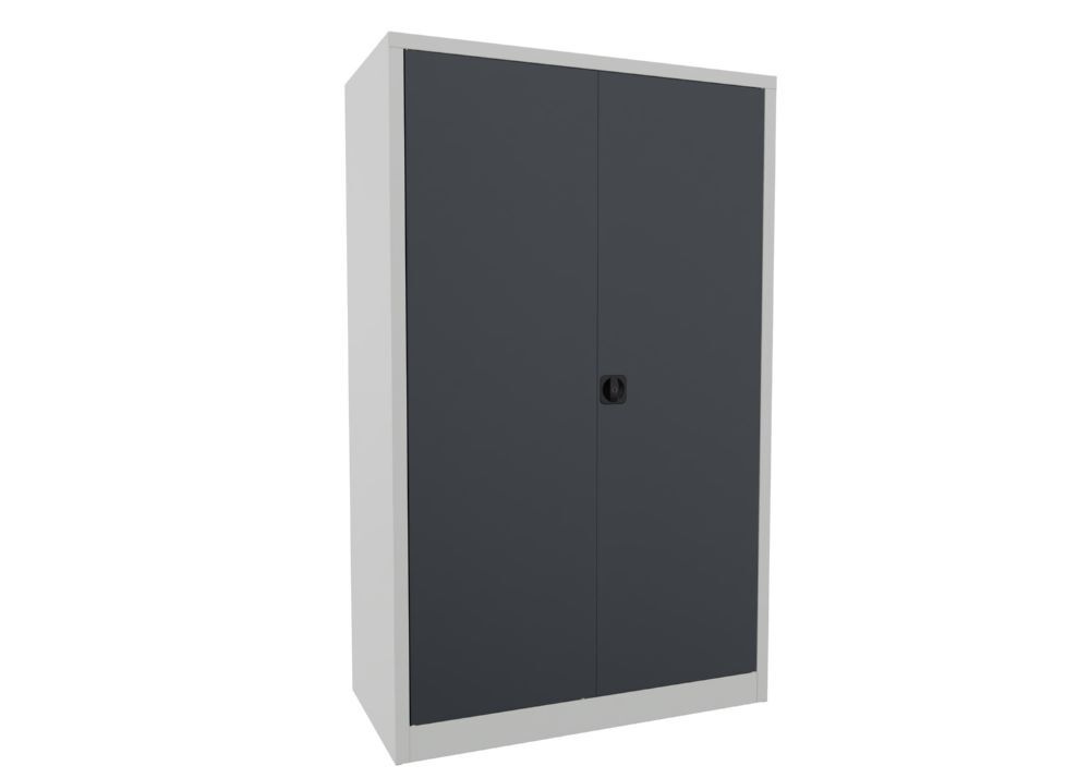 Produktbild PAVOY Flügeltürenschrank 1950x1200x600 mm 4 Böden verzinkt RAL 7035/7016