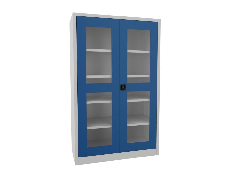 Produktbild PAVOY Flügeltürenschrank 1950x1200x600 mm 4 Böden verzinkt RAL 7035/5010