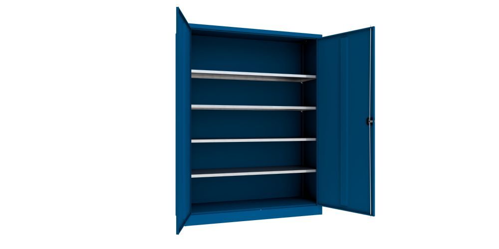 Produktbild Flügeltürenschrank, 1950x1500x500 mm, 4 Böden verzinkt, RAL 5010 bild 2