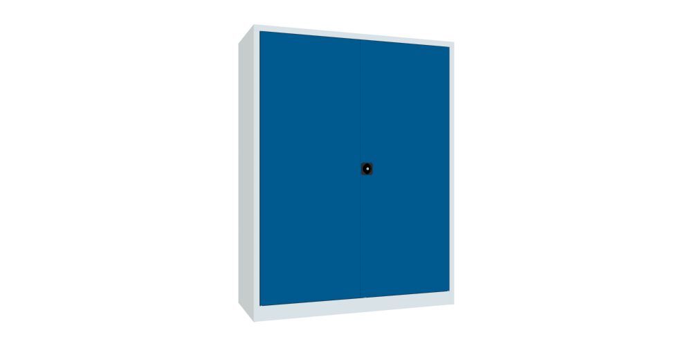 Produktbild Flügeltürenschrank, 1950x1500x600 mm, 4 Böden verzinkt, RAL 7035/5010 bild 2