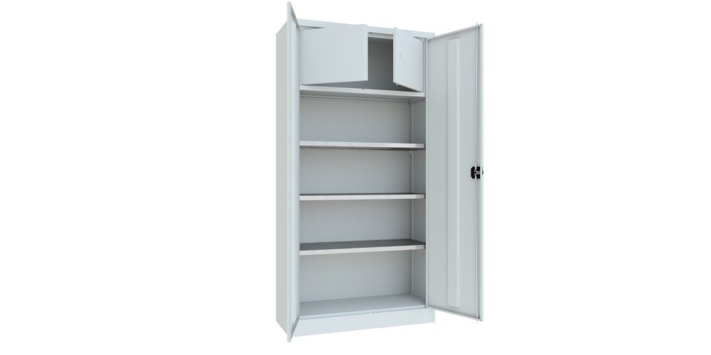 Produktbild Flügeltürenschrank, 1950x1000x400 mm, Wertfach, 3 Böden verzinkt, RAL 7035 bild 2