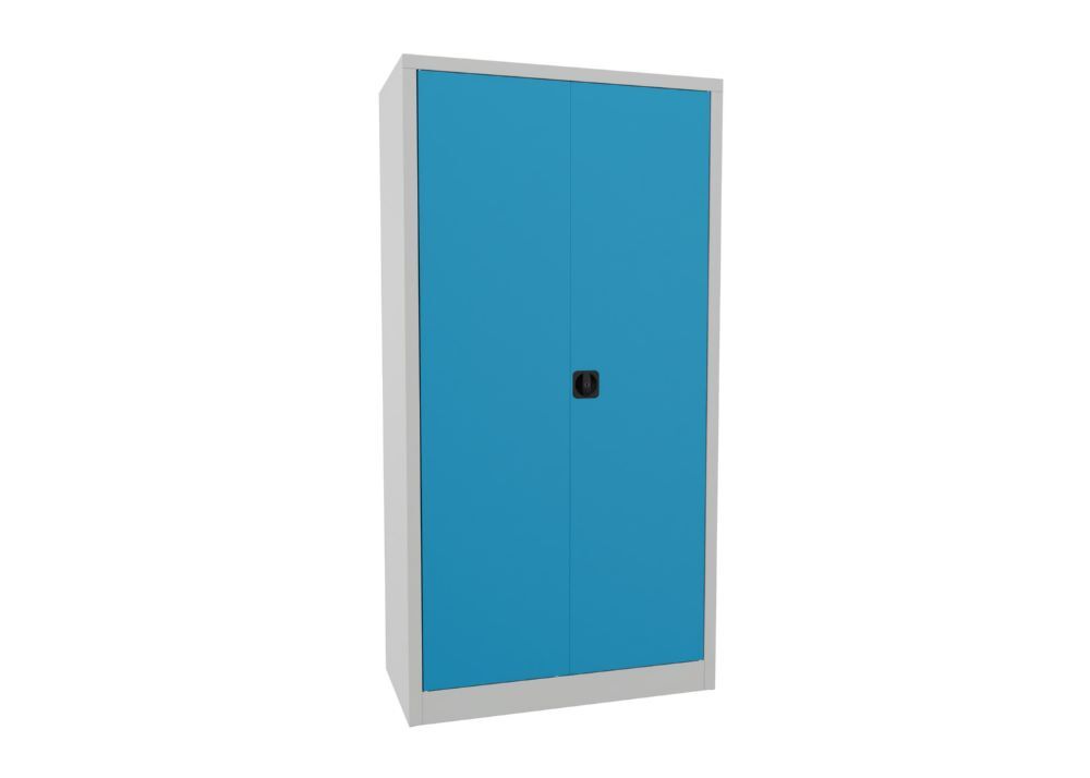 Produktbild PAVOY Flügeltürenschrank 1950x1000x500 mm Wertfach 3 Böden verzinkt RAL 7035/5012