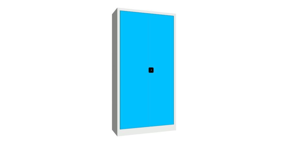 Produktbild PAVOY Flügeltürenschrank 1950x1000x600 mm Wertfach 3 Böden verzinkt RAL 7035/5012