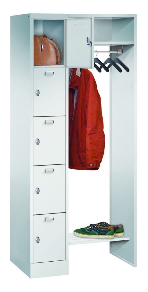 Produktbild PAVOY Garderobe 1 Säule mit 5 Fächern RAL 7035