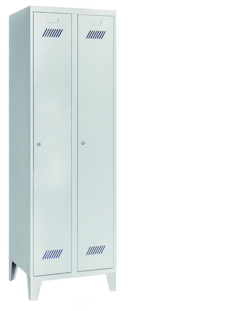 Produktbild Garderobenschrank mit Füßen, 1850x600x500 mm, 2 Abteile, RAL 7035 bild 2