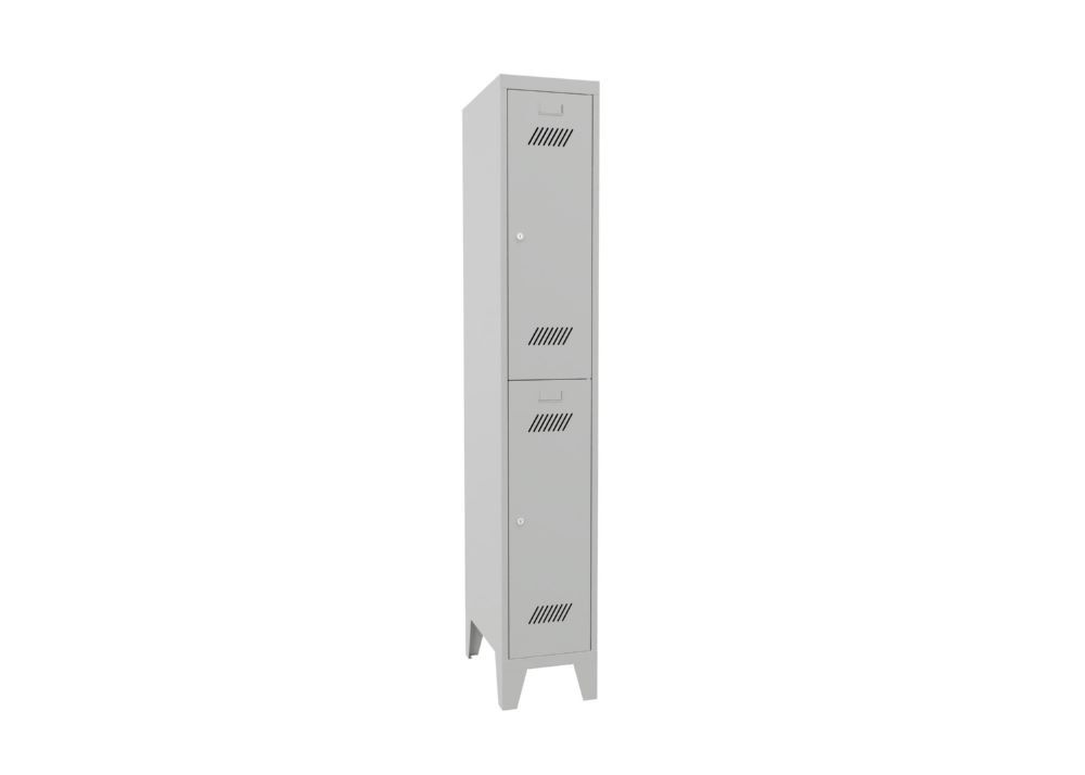Produktbild PAVOY Garderobenschrank mit Füßen 1850x300x500 mm 2 Fächer RAL 7035