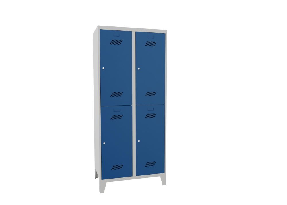 Produktbild PAVOY Garderobenschrank mit Füßen 1850x800x500 mm 4 Fächer RAL 7035/5010