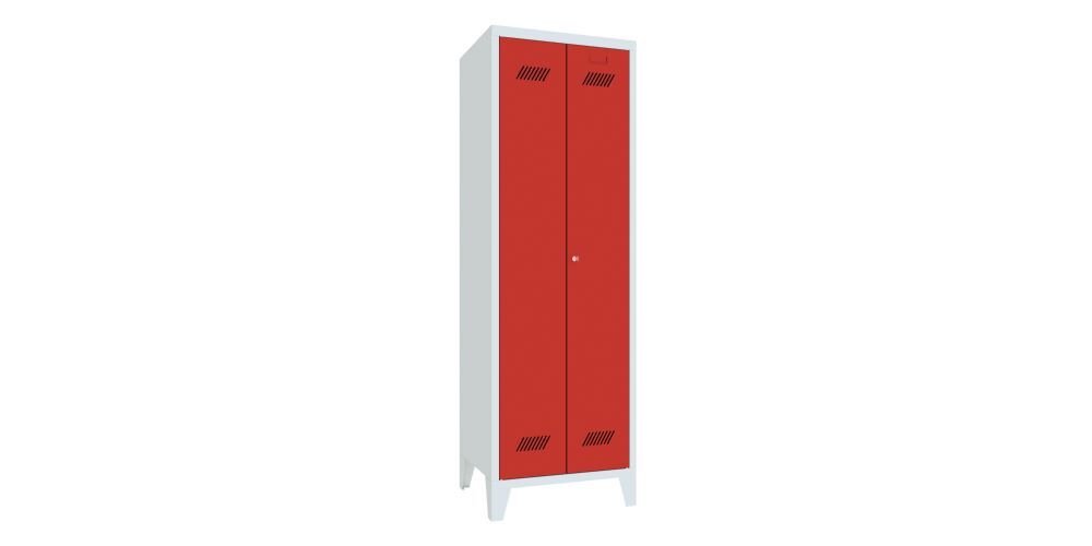 Produktbild PAVOY Garderobenschrank mit Füßen 1850x600x500 mm 2 Abteile RAL 7035/3000