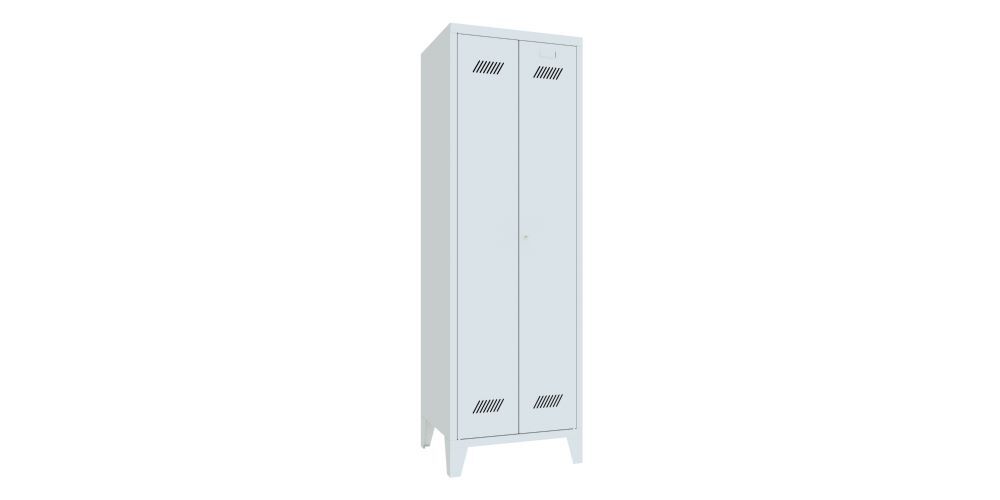 Produktbild PAVOY Garderobenschrank mit Füßen 1850x600x500 mm 2 Abteile RAL 7035