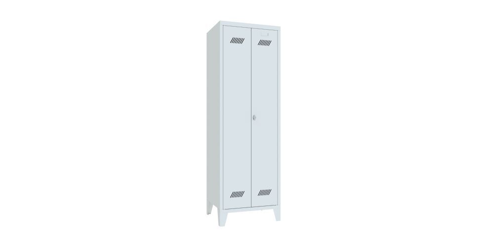 Produktbild PAVOY Garderobenschrank mit Füßen 1850x600x500 mm 2 Abteile RAL 7035