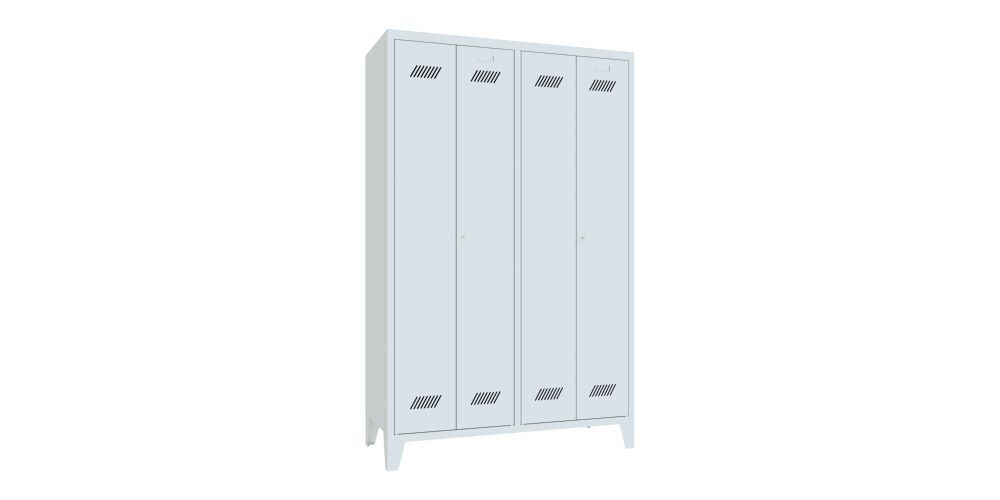 Produktbild PAVOY Garderobenschrank mit Füßen 1850x1170x500 mm 4 Abteile RAL 7035