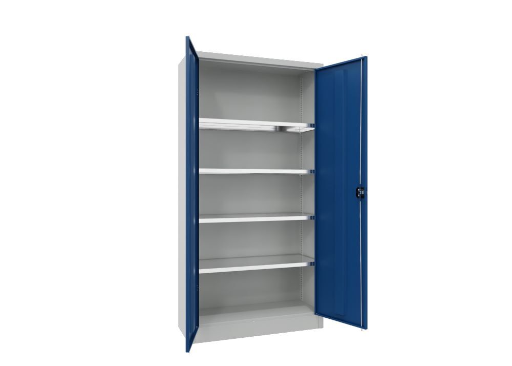 Produktbild Garderobenschrank mit Füßen, 1850x600x500 mm, 2 Abteile, RAL 7035/5010 bild 2