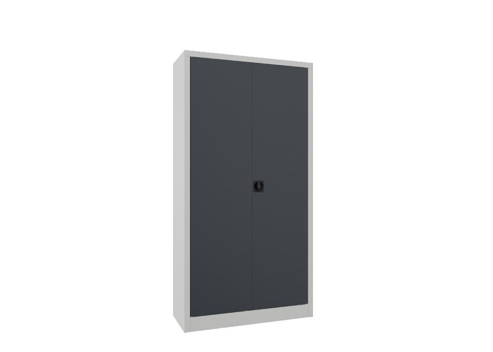 Produktbild PAVOY Garderobenschrank mit Füßen 1850x600x500 mm 2 Abteile RAL 7035/7016