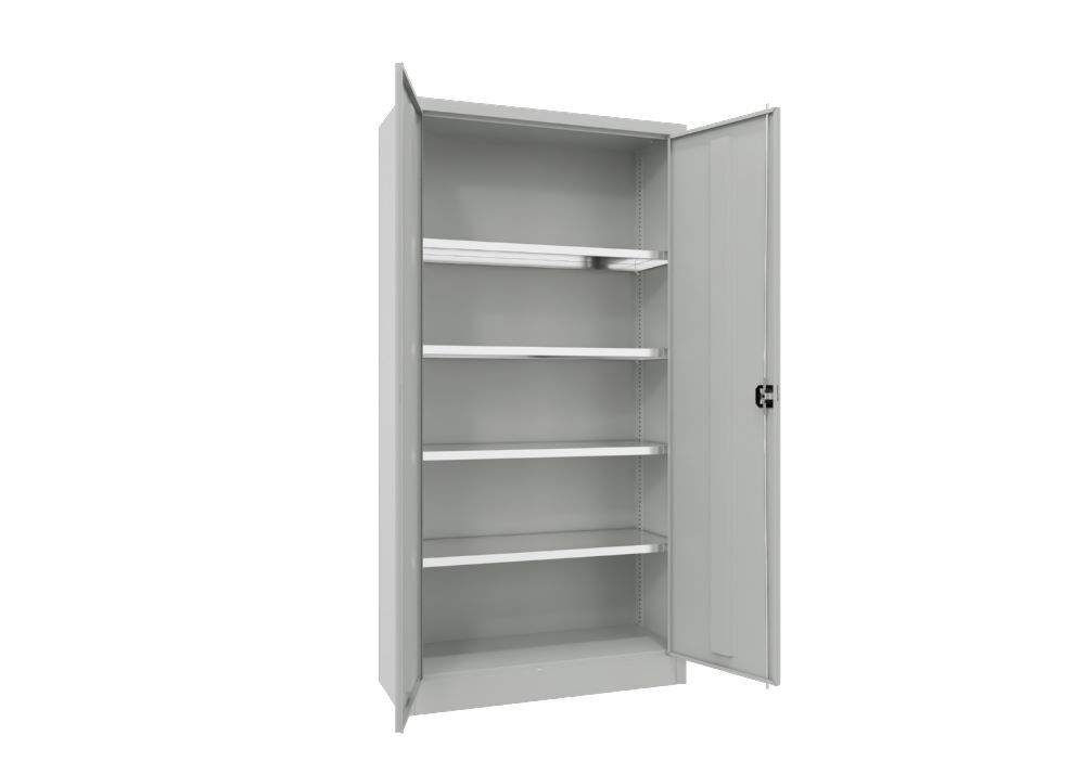 Produktbild Garderobenschrank mit Füßen, 1850x600x500 mm, 2 Abteile, RAL 7035 bild 2