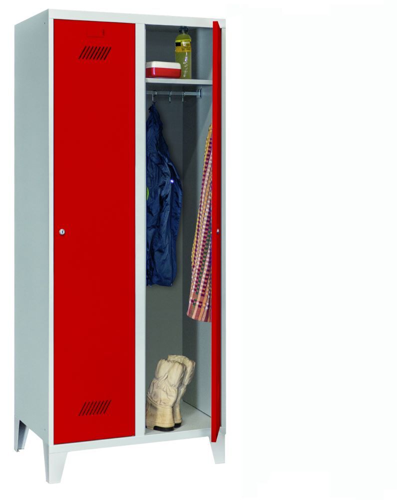 Produktbild PAVOY Garderobenschrank mit Füßen 1850x800x500 mm 2 Abteile RAL 7035/3000