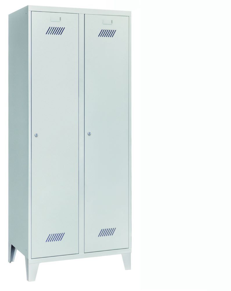 Produktbild Garderobenschrank mit Füßen, 1850x800x500 mm, 2 Abteile, RAL 7035 bild 2