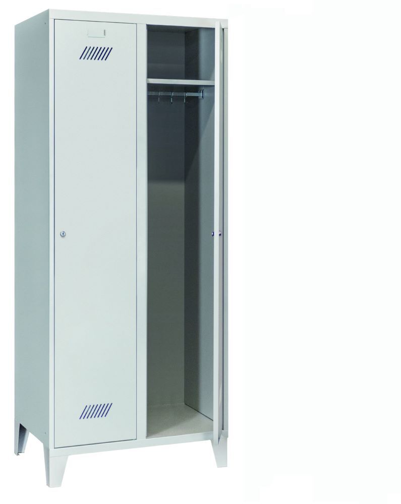 Produktbild PAVOY Garderobenschrank mit Füßen 1850x800x500 mm 2 Abteile RAL 7035