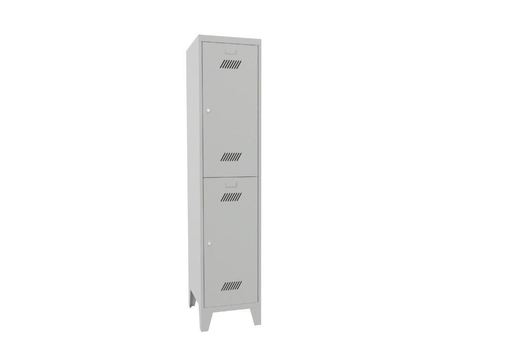 Produktbild PAVOY Garderobenschrank mit Füßen 1850x400x500 mm 2 Fächer RAL 7035