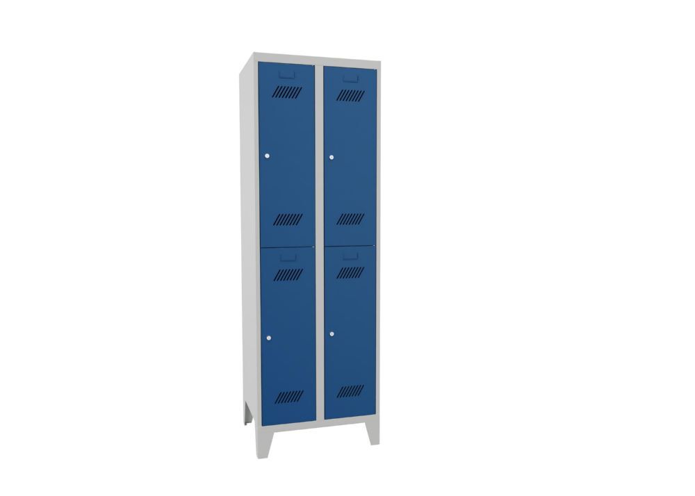 Produktbild PAVOY Garderobenschrank mit Füßen 1850x600x500 mm 4 Fächer RAL 7035/5010