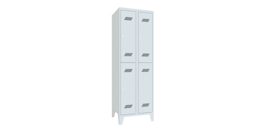 Produktbild PAVOY Garderobenschrank mit Füßen 1850x600x500 mm 4 Fächer RAL 7035