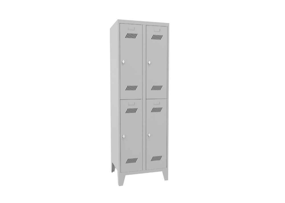 Produktbild PAVOY Garderobenschrank mit Füßen 1850x600x500 mm 4 Fächer RAL 7035