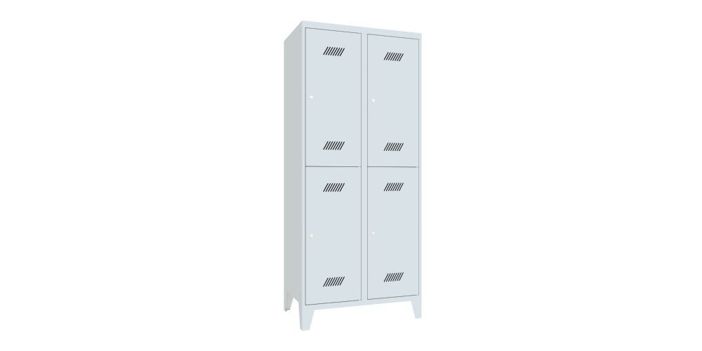 Produktbild PAVOY Garderobenschrank mit Füßen 1850x800x500 mm 4 Fächer RAL 7035