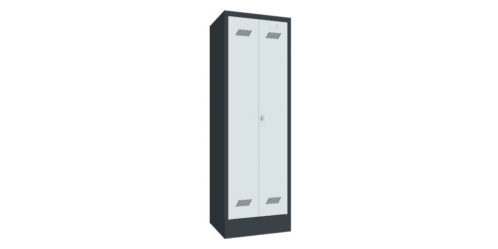 Produktbild PAVOY Garderobenschrank mit Sockel 1850x600x500 mm 2 Abteile RAL 7016/7035