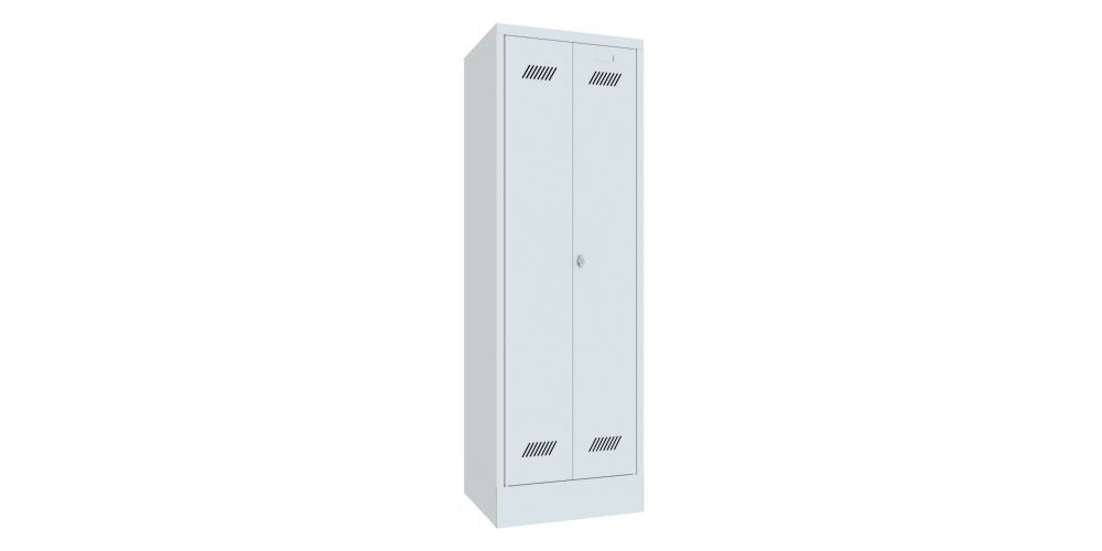 Produktbild PAVOY Garderobenschrank mit Sockel 1850x600x500 mm 2 Abteile RAL 7035