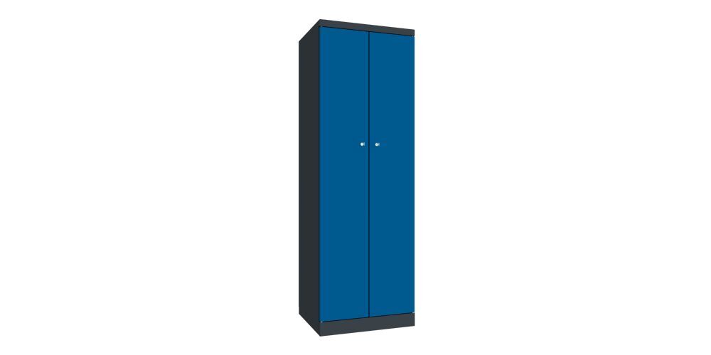 Produktbild PAVOY Garderobenschrank mit Sockel 1800x600x500 mm 2 Abteile RAL 7016/5010