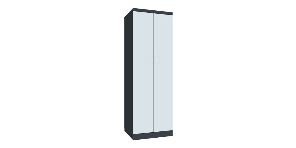 Produktbild PAVOY Garderobenschrank mit Sockel 1800x600x500 mm 2 Abteile RAL 7016/7035