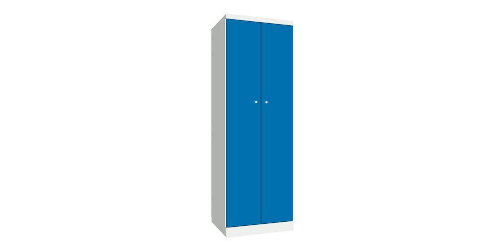 Produktbild PAVOY Garderobenschrank mit Sockel 1800x600x500 mm 2 Abteile RAL 7035/5010