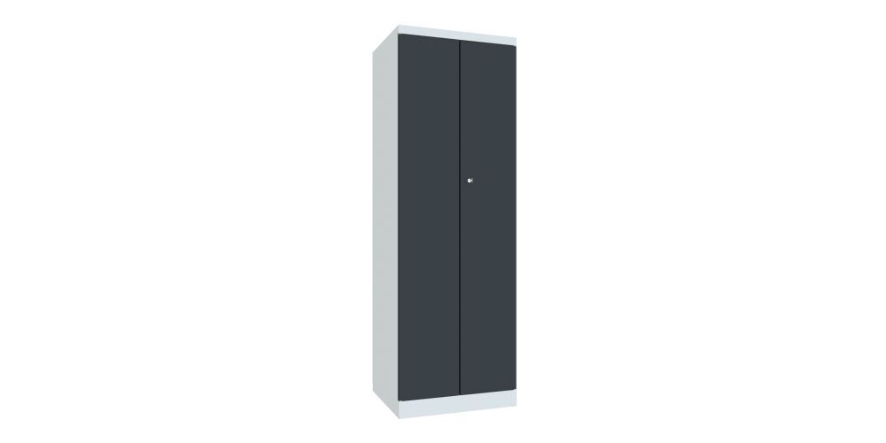 Produktbild PAVOY Garderobenschrank mit Sockel 1800x600x500 mm 2 Abteile RAL 7035/7016
