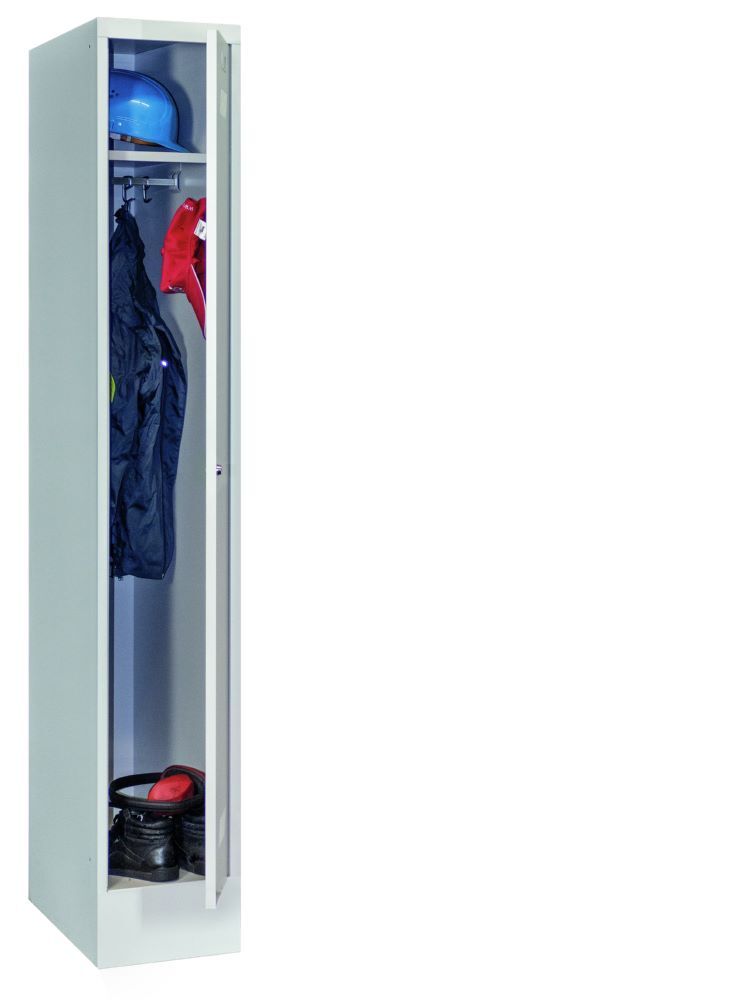 Produktbild Garderobenschrank mit Sockel, 1850x300x500 mm, 1 Abteile, RAL 7035 bild 3