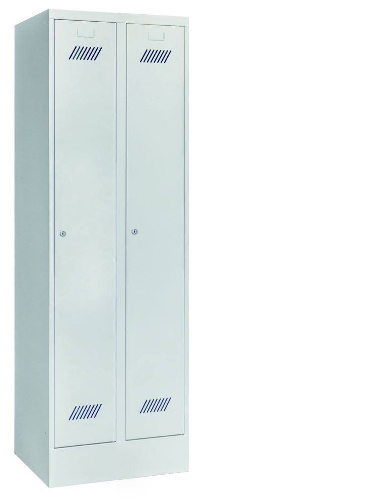 Produktbild PAVOY Garderobenschrank mit Sockel 1850x600x500 mm 2 Abteile RAL 7035