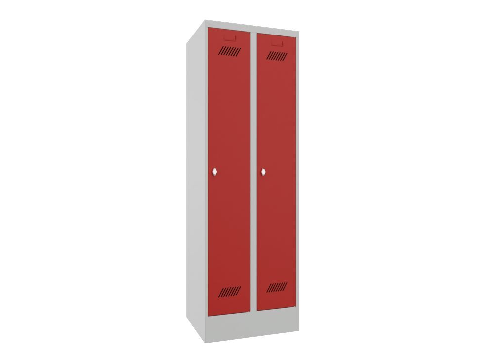 Produktbild PAVOY Garderobenschrank mit Sockel 1850x600x500 mm 2 Abteile RAL 7035/3000