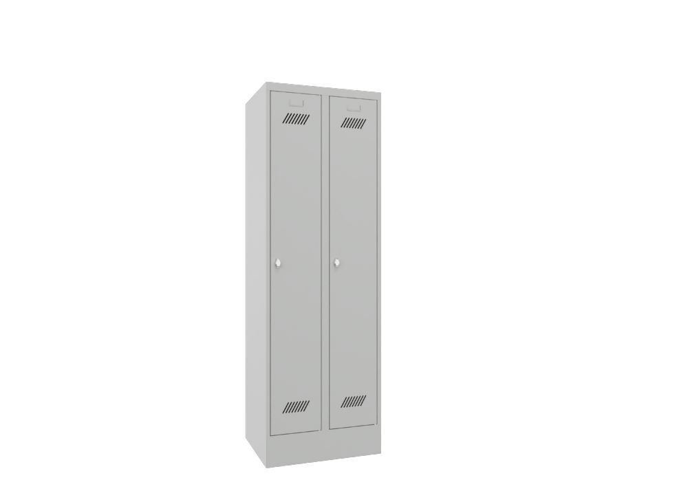 Produktbild PAVOY Garderobenschrank mit Sockel 1850x600x500 mm 2 Abteile RAL 7035