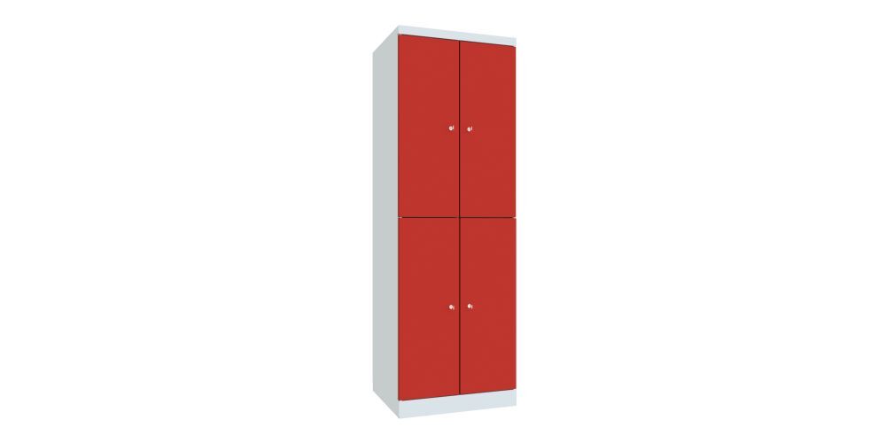 Produktbild PAVOY Garderobenschrank mit Sockel 1800x600x500 mm 4 Fächer RAL 7035/3000